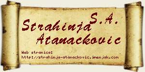 Strahinja Atanacković vizit kartica